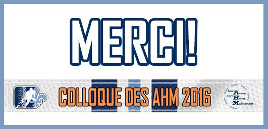 HockeyQuebec's tweet photo. Merci à tous de nous avoir suivi tout au long de la journée et d'avoir aidé à faire du #Colloque2016 un succès! https://t.co/yIbr39Zeea