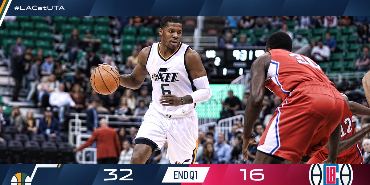 END Q1: Jazz shoot 56% from the floor (5/11 3pt) in the first.  #LACatUTA https://t.co/aujhBCI0zO