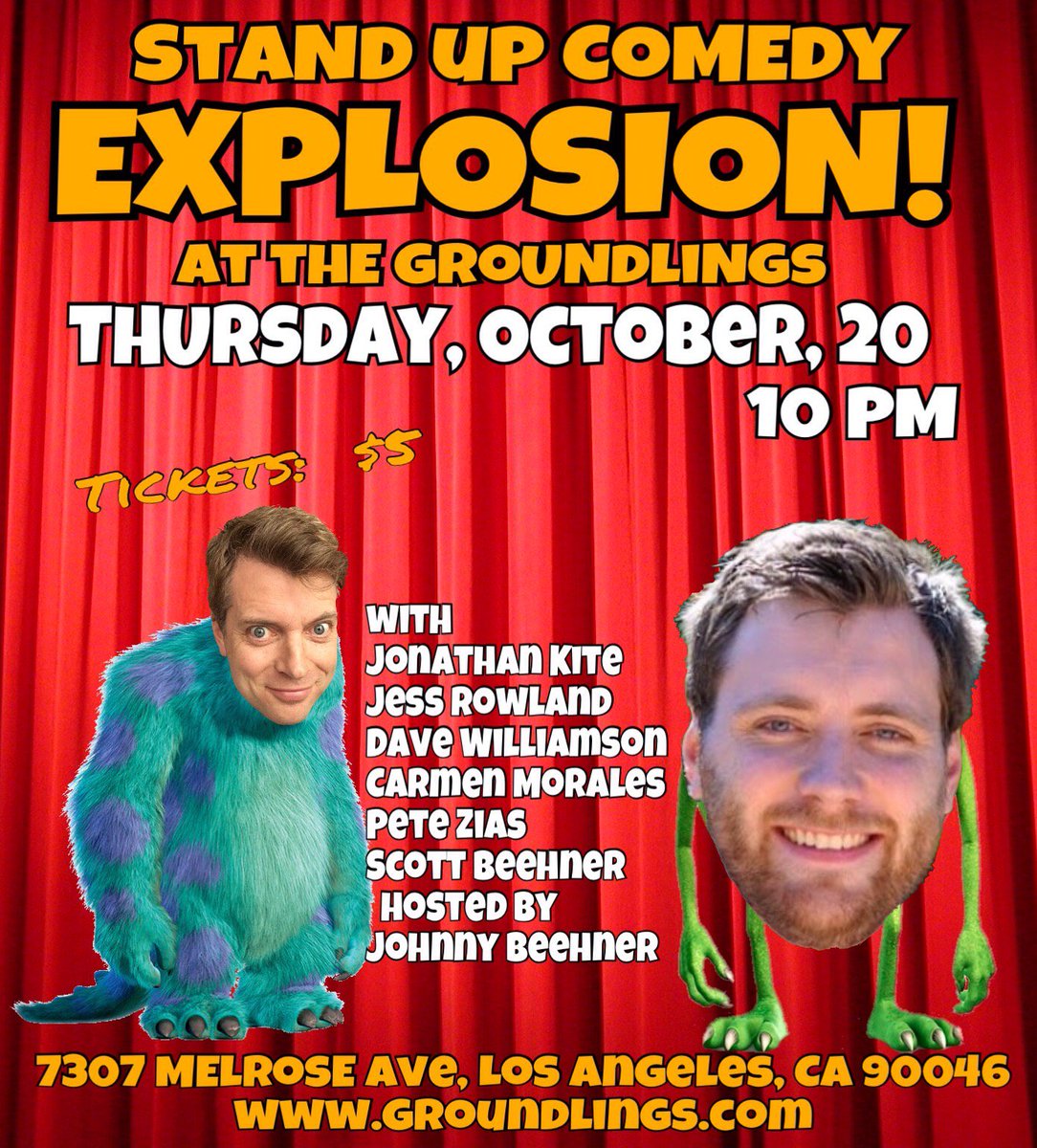 Come hear my hilarious thoughts on being a dad!  This Thursday at 10pm! Click here for tix!
purchase.groundlings.com/single/SelectS… <a href="/groundlings/">The Groundlings</a>!