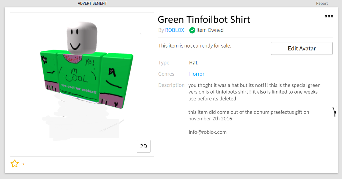 Roblox Tinfoilbot