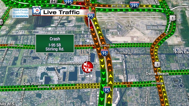 CRASH: I-95 SB right before Stirling Rd. Expect delays. #TRAFFIC https://t.co/bJcYnaVCPJ