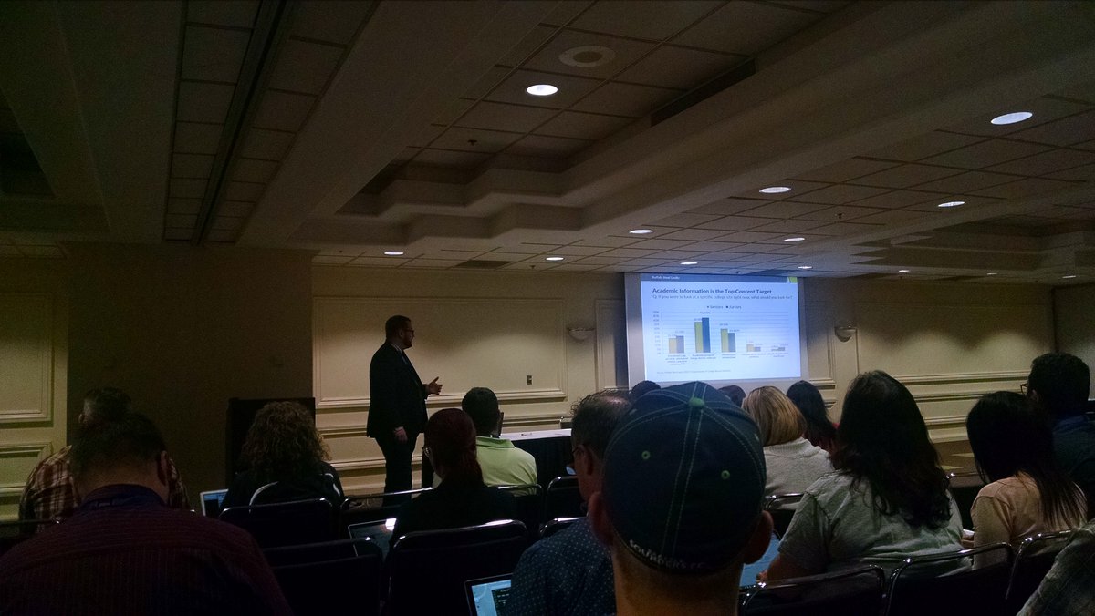 taswyn's tweet photo. #tie6 #heweb16 @mherzber hits on the elephant in the room: "product." What are *actual* decision makers for students? https://t.co/vmgSPBcYAd