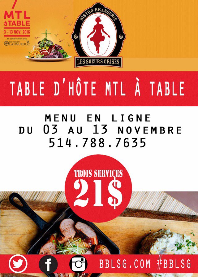 Le compte à rebours est commencé ! Réservez-dès maintenant ! #BBLSG #MTLaTABLE #BrunchMTLaTABLE #TapeTakeOver