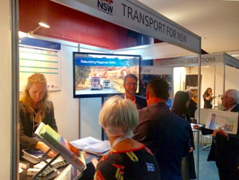 nswfreight's tweet photo. #lgnsw2016 delegates come and visit TfNSW and RMS at Booth 44.  We are all ears for road and rail network issues and ideas. https://t.co/k84Z2aACsM