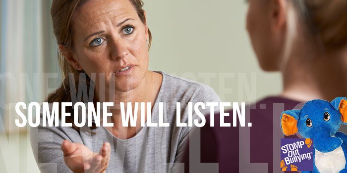 STOMPOutBullyng's tweet photo. If you see someone being bullied &amp; don't feel safe enough to stop it, get the help of an adult. Be part of the solution! #whereisKIND https://t.co/BsnFFOjpSe