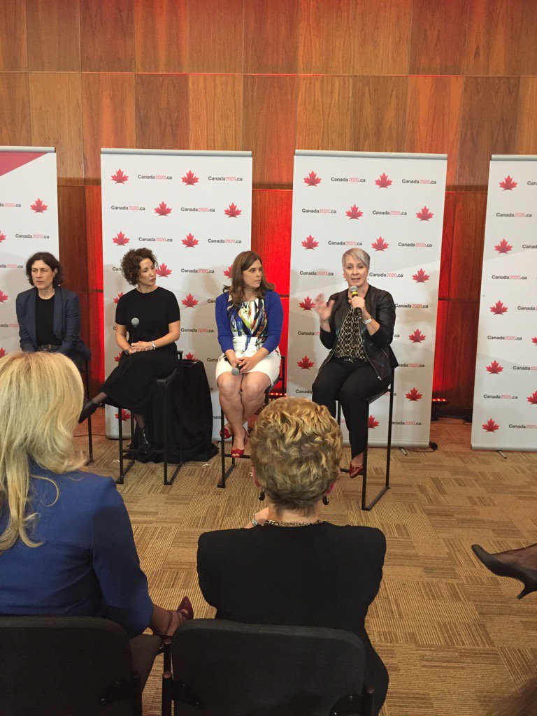 JackieUSGE's tweet photo. Panel Discussion: Gender Equity in Canada #BecauseOfHer #equalvoice #statusofwomen https://t.co/ziZtmcKq7O