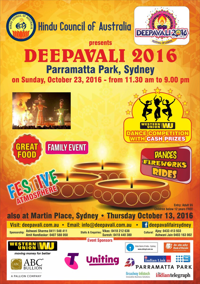 HCA invites you all to Australia's biggest Deepavali Fair in Parramatta on 23 Oct <a href="/TurnbullMalcolm/">Malcolm Turnbull</a>
Detailes- deepavali.com.au