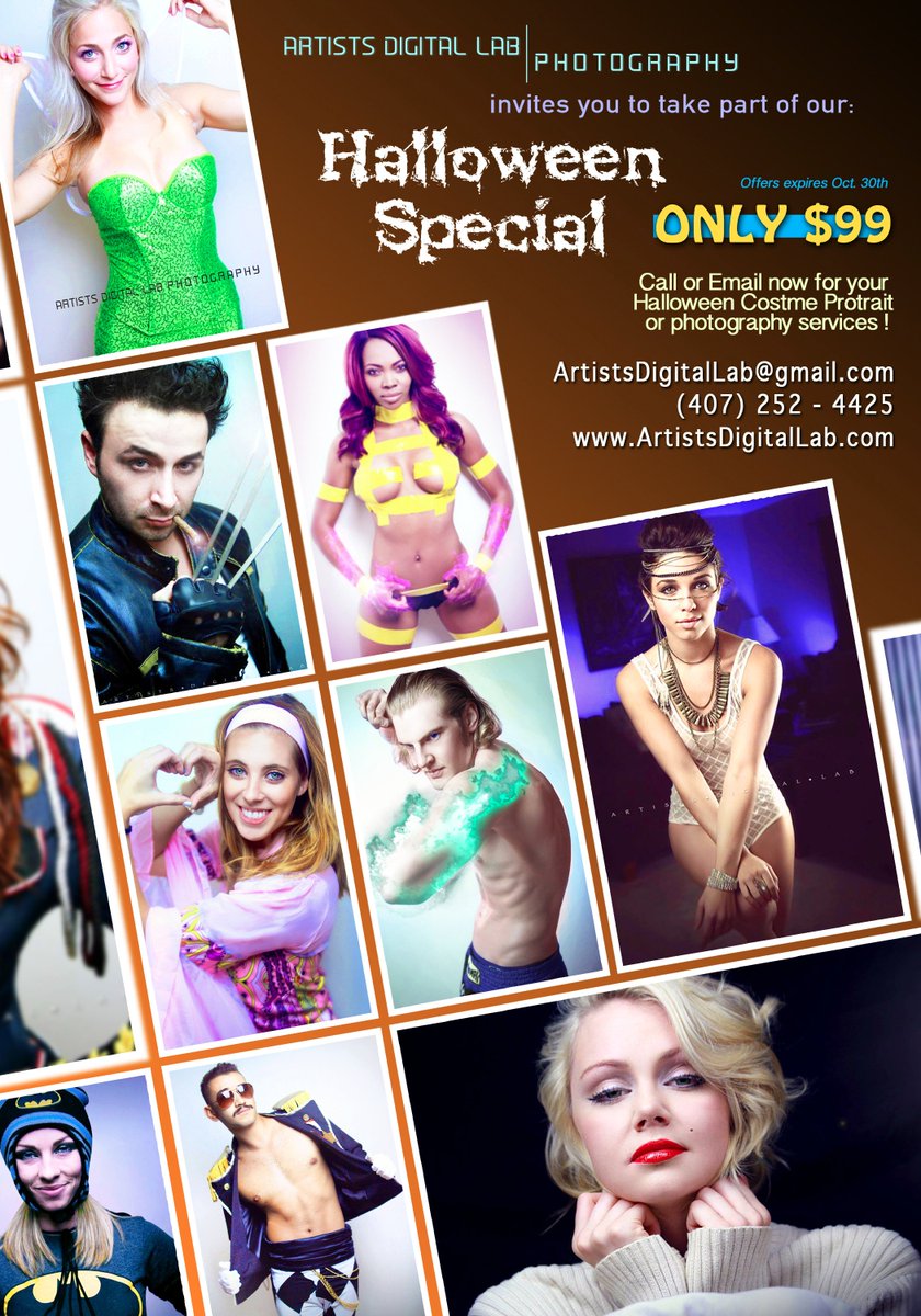 ArtistsDL's tweet photo. *HALLOWEEN SPECIAL* Schedule your appointment today! ONLY $99!!!! #cosplay #laphotographer #costume #photoshoot #savethememory https://t.co/0OuMDeeImH