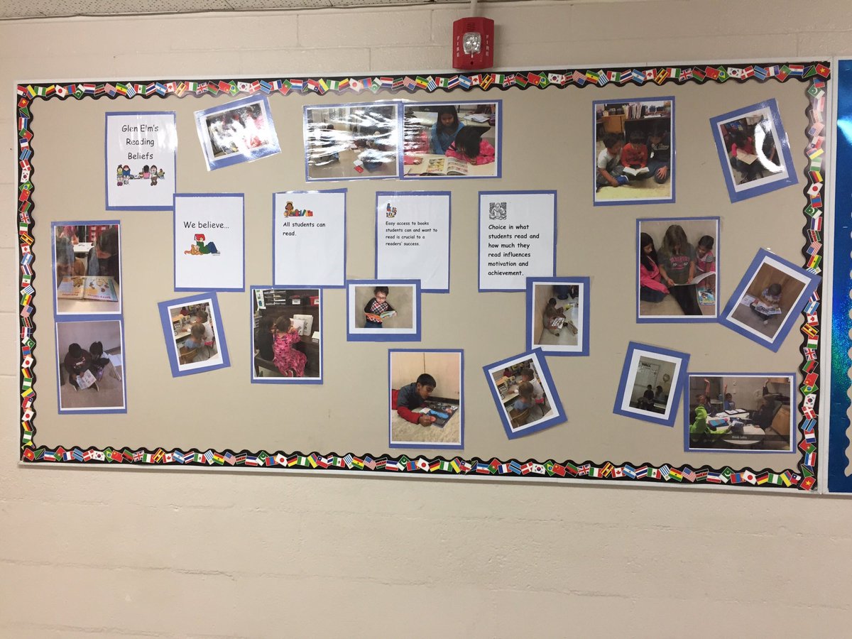 GlenElmSchool's tweet photo. Check out Glen Elm students reading on our Reading Beliefs bulletin board! #readreadread #allstudentscanread @RegPublicSchool https://t.co/tQH3e7l8s2