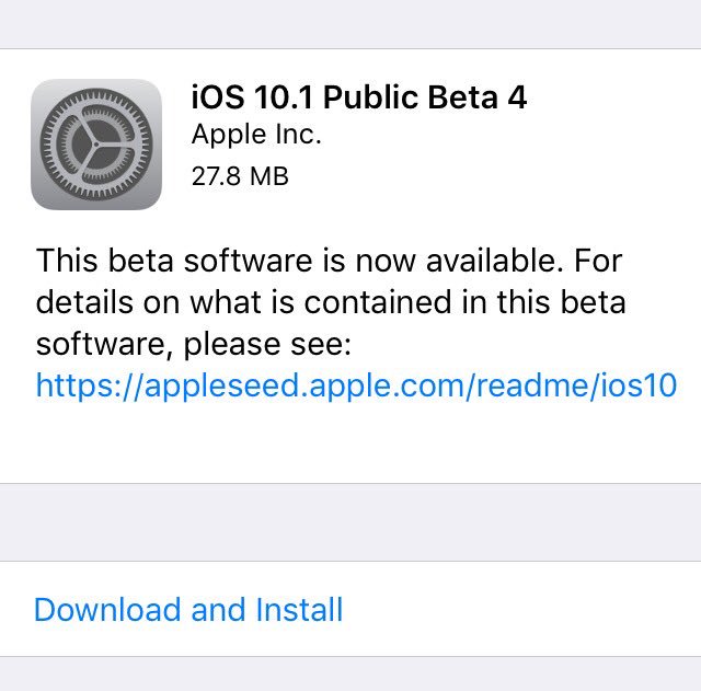 lyndonjohnv's tweet image. iOS 10.1 Public Beta 4 is now available for download. #iOS10 #iOS10Beta #iOS10Beta4