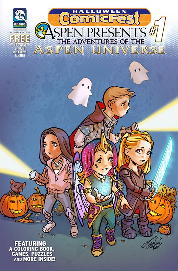 halloweencomic's tweet photo. ADVENTURES OF THE @AspenComics UNIVERSE! Available to pick up at participating comic shops for #HCFest: https://t.co/If9BgsnhY3 https://t.co/8svbGqbeqY