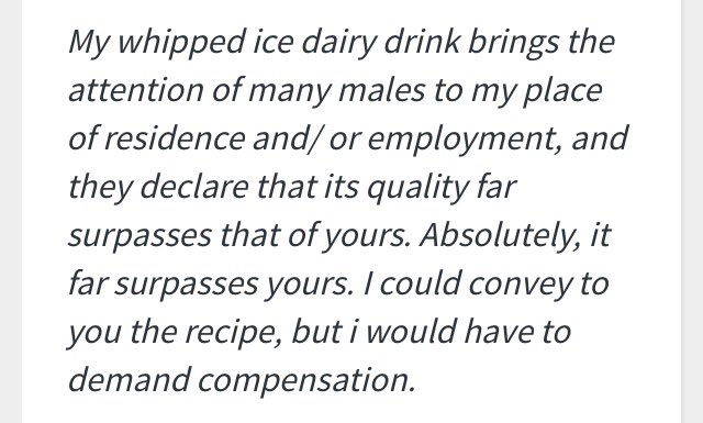 TylerMichaelRN's tweet photo. If you urban dictionary 'milkshake' this is what it says.                                           You're welcome. https://t.co/hCLG0WEhPm