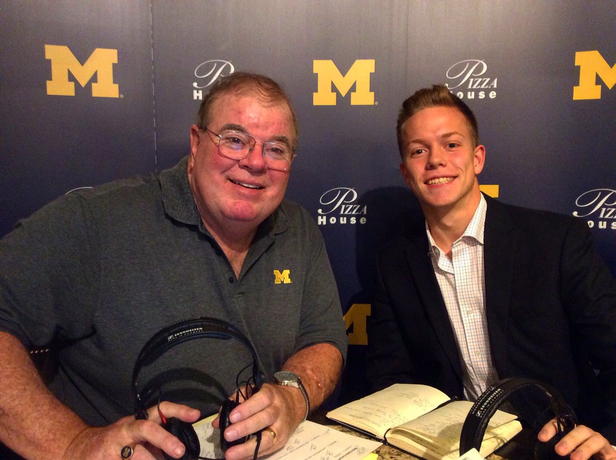MichiganSpirit's tweet photo. We had a great time on WTKA with @brandymancan tonight. Spreading the word about the Friday pep rally! #MiHomecoming #GoBlue https://t.co/GCpnslLBtJ