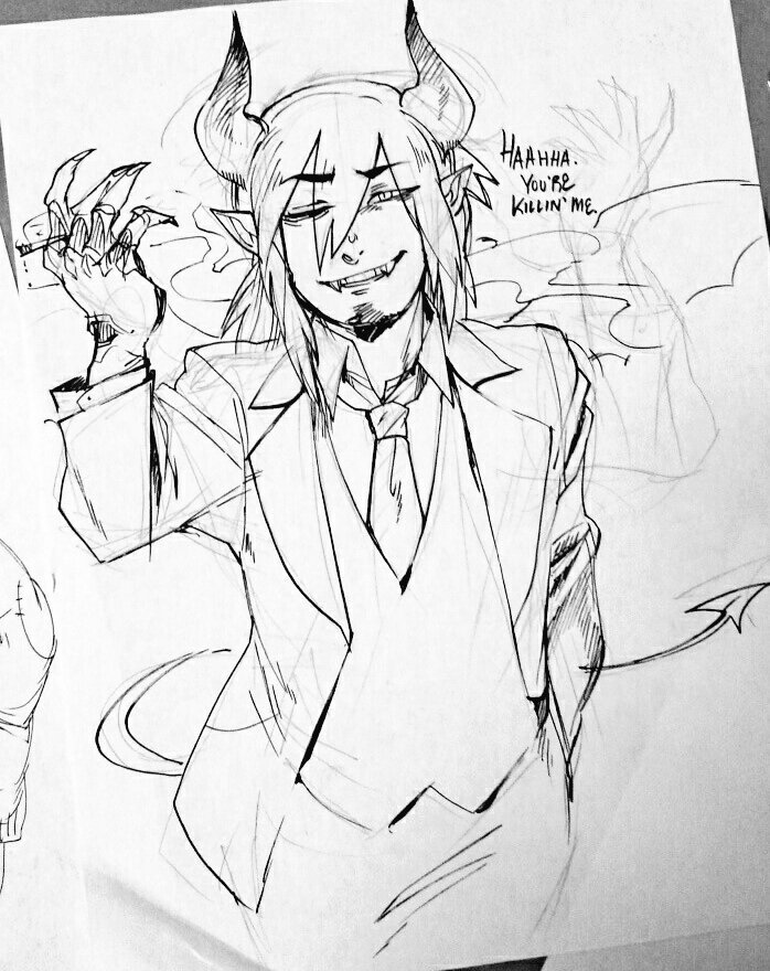 What?? Original art?? Amazing!!
Rough scribs of my OC, Lee.
I turned him into a li'l devil for Halloween~ 