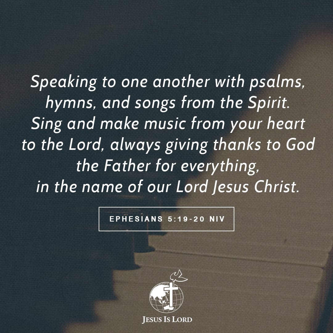 JILWorldwide's tweet photo. Ephesians 5:19-20 NIV
#votd #verseoftheday #JIL #Jesus #JesusIsLord #JILWorldwide https://t.co/6Ma3kwpE0d