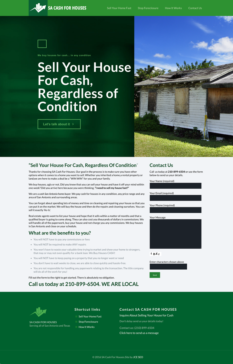 JCESEOExpert's tweet photo. New website for the good folks at SA Cash for Houses https://t.co/n9eCwYyIbH #websitedesign #sellyourhouse #cashforhouses #jceseo https://t.co/0afrOFwT9E