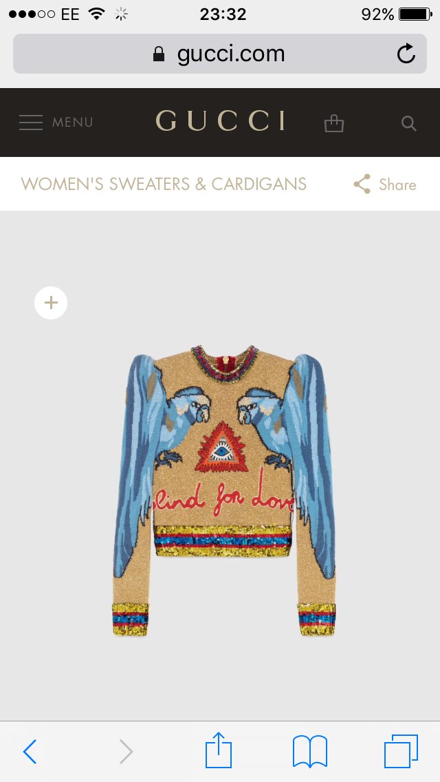 nieceymelia's tweet photo. This must be the most amazing jumper in the world https://t.co/gYCYdrwVKh #gucci #birds #wool #amazing #detail https://t.co/zLZHSxrD7V