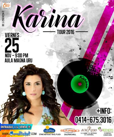 mdticket's tweet photo. ¡Maracaibo! @KarinaLaVoz hace un recorrido por sus éxitos en el tour 2016 >> #25Nov9pm @aulamagnauru https://t.co/6wmLEkXvTh