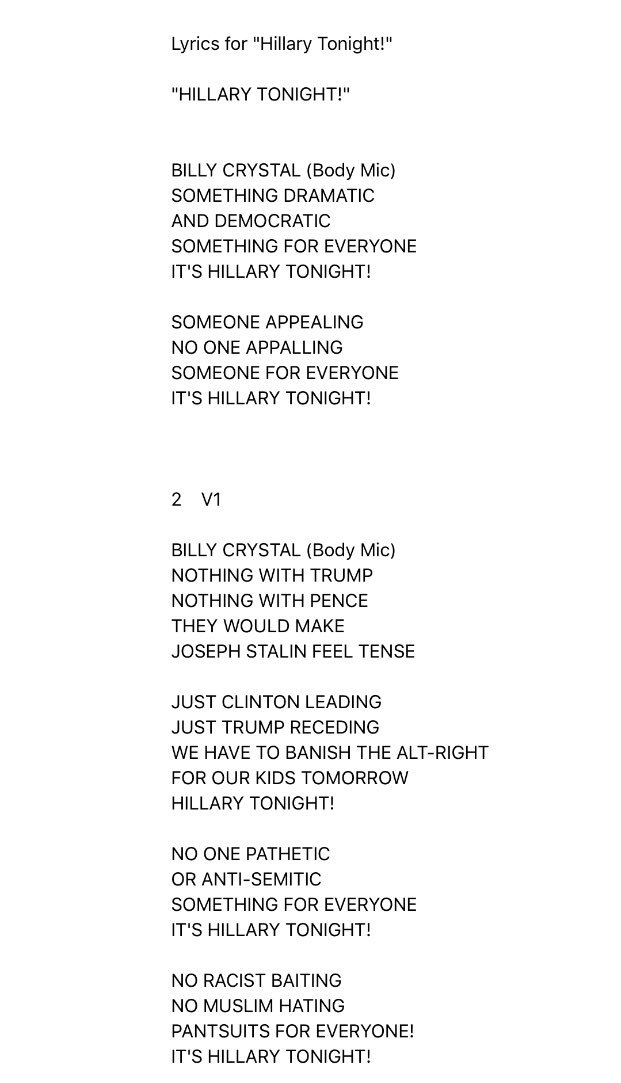 Kyle Griffin On Twitter Lyrics To Billy Crystal S Opening Song