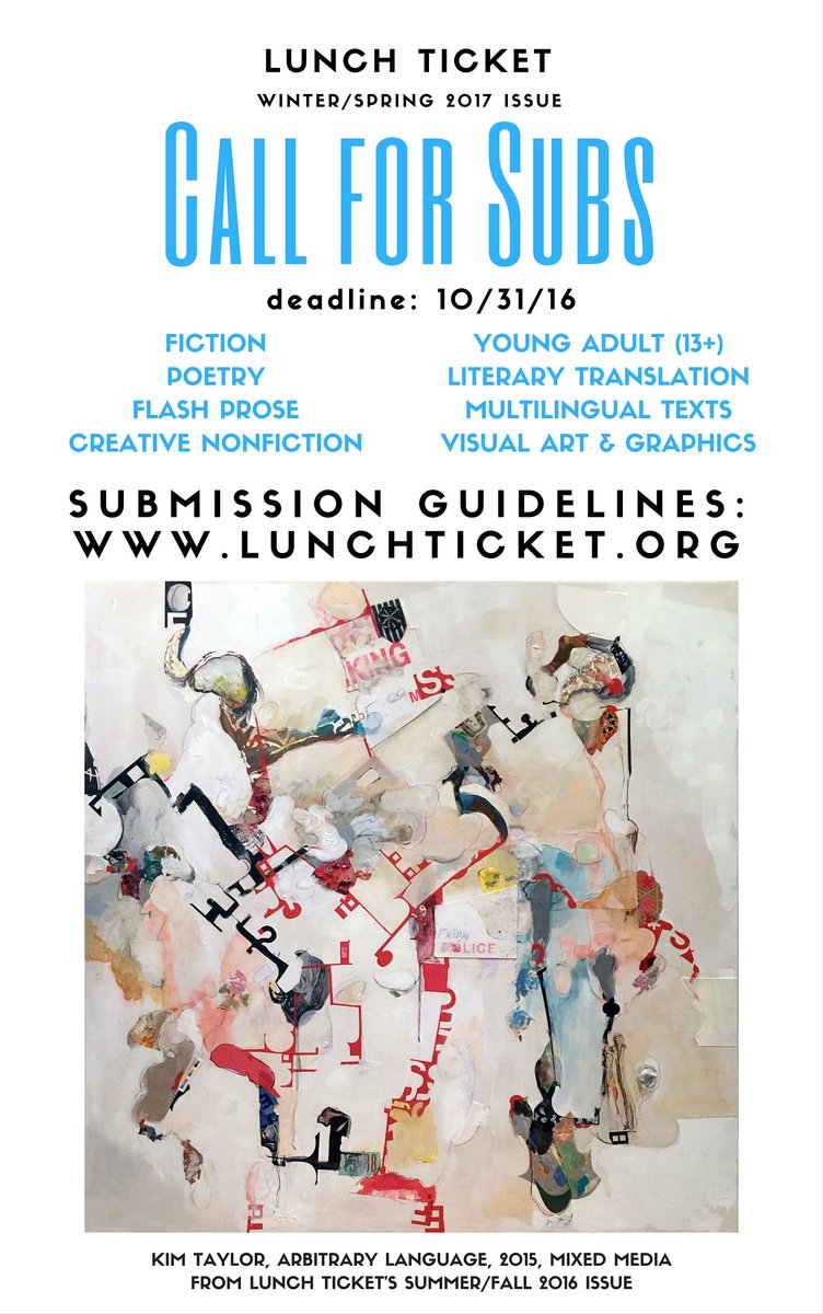 LunchTicket1's tweet photo. The time to submit is closing very soon, make sure you send us your best work before the end of the month #journalsubmissions https://t.co/Yz5REHeJLO