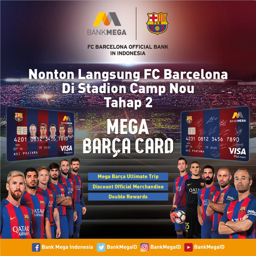 fcbarcelona_id's tweet photo. Win a chance to visit us next year with @BankMegaID #MegaBarcaCard #CampNouRound2 https://t.co/BkwKjwXxw1 https://t.co/SCCQTxw9eq
