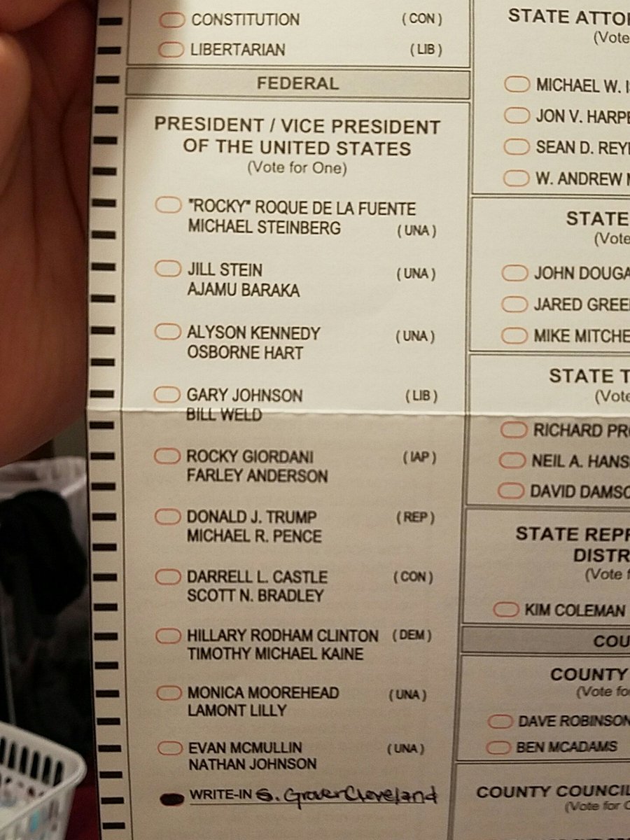 midniteeuphorea's tweet photo. Proud to vote for Grover Cleveland for President of the United States #MakeAmerica1892Again @realGroverC https://t.co/bvF8nFpNlv