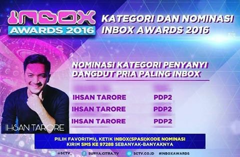 nikmahTN14's tweet photo. Hayyukk besok malam nih Inbox Awards,kirim sms dukungan buat abang @ihsantarore sebelum poling di tutup.Bismillah.. 
Matur nuwun... https://t.co/kf1wjo3r3m