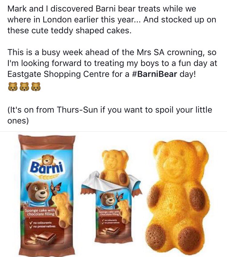 #BarniBear @_EastgateCentre <a href="/HayleyOwenSA/">Hayley Owen Watters</a> <a href="/MDLZ/">Mondelēz Intl</a>