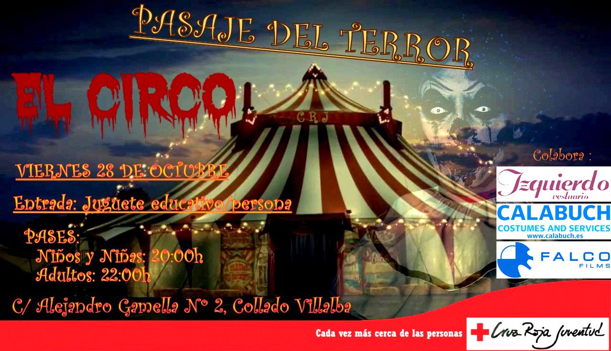 Atrévete a pasar una tarde terroríficamente solidaria con Cruz Roja Juventud de #ColladoVillalba  ow.ly/s6MV305hOmN