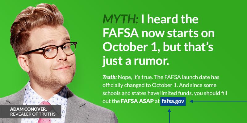 FAFSA's tweet photo. The FAFSA is available right now (yes, NOW). #NotJanuary https://t.co/NUZCwP9aM1