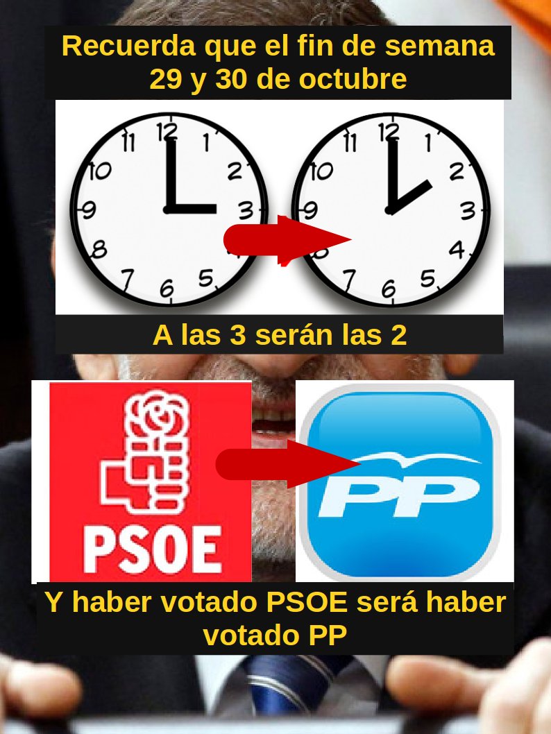 IuSoria's tweet photo. Recuerda, el proximo fin de semana a las tres serán las dos y votar al @PSOESoria  será votar al @pp_soria https://t.co/c5rspSoIzk