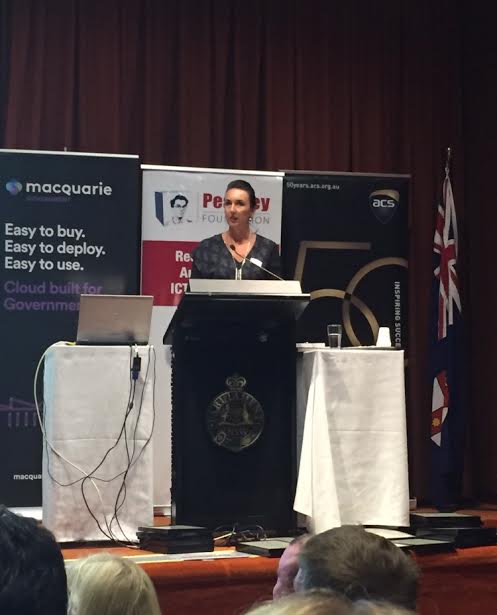 <a href="/Jo_Burston/">Joan Burston</a> hosting the NSW Pearcey Tech Awards #entrepreneurs Congrats to everyone recognized tonight!