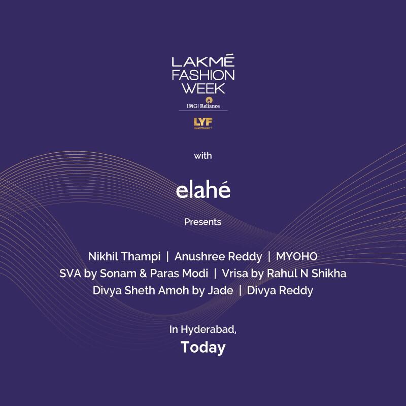 LakmeFashionWk's tweet photo. The wait is over! 
#LakmeFashionWeek with Elahe is showcasing the festive trends of the season in Hyderabad today! #StayTuned https://t.co/lcODtvlQMB