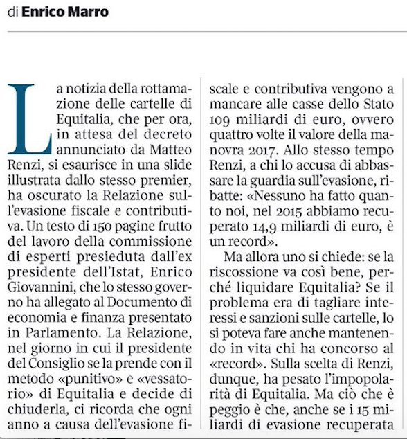 civati's tweet photo. Enrico Marro sul @Corriere ci ricorda un dato, quello dell'evasione fiscale. https://t.co/agN6T8cnqo