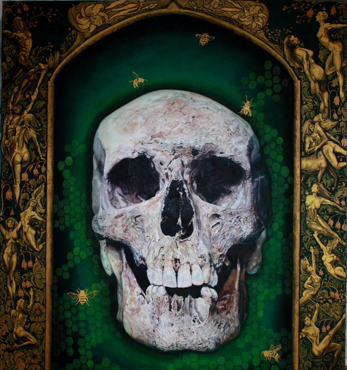 BeautifulBzarre's tweet image. 'Beloved Hermoor' [Oil &amp;amp; Gold wax on canvas] this spectacular piece stands at a huge 200 x 185cm so many hours work for by @LHodeib