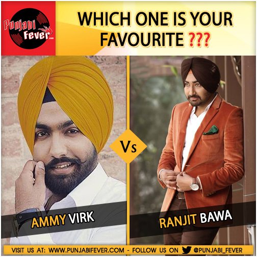 punjabifevertv's tweet photo. #Ban100 Folks
Which one do you like most?
@AmmyVirk Virk OR @RanjitbawaJEAN 
@punjabi_fever https://t.co/39iT6gWR6U