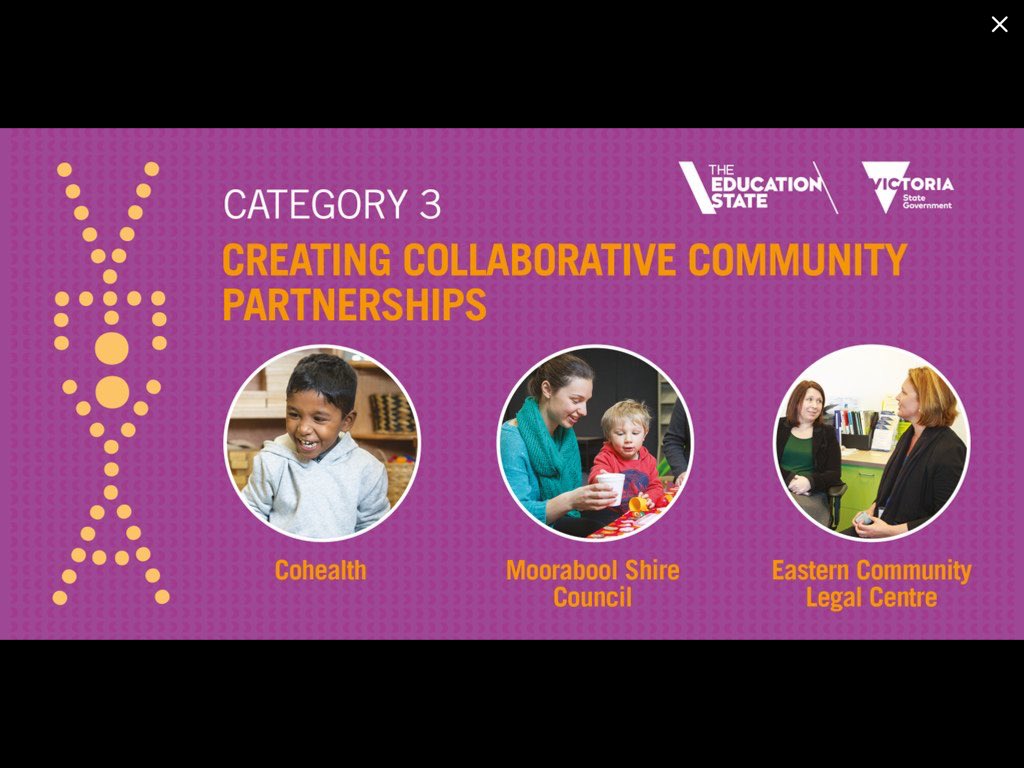 EasternCLC's tweet photo. Proud to be a finalist in the Vic Early Years Awards with our project partners #EYA2016 https://t.co/y0RqHRKeXa