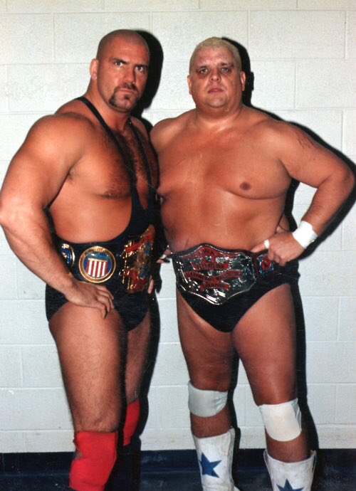 TagTeamHeaven's tweet photo. The Tag Team of the day is @NikitaKoloff1 &amp; Dusty Rhodes, the Superpowers. #NWA #WWE https://t.co/Tw9FEeguyM