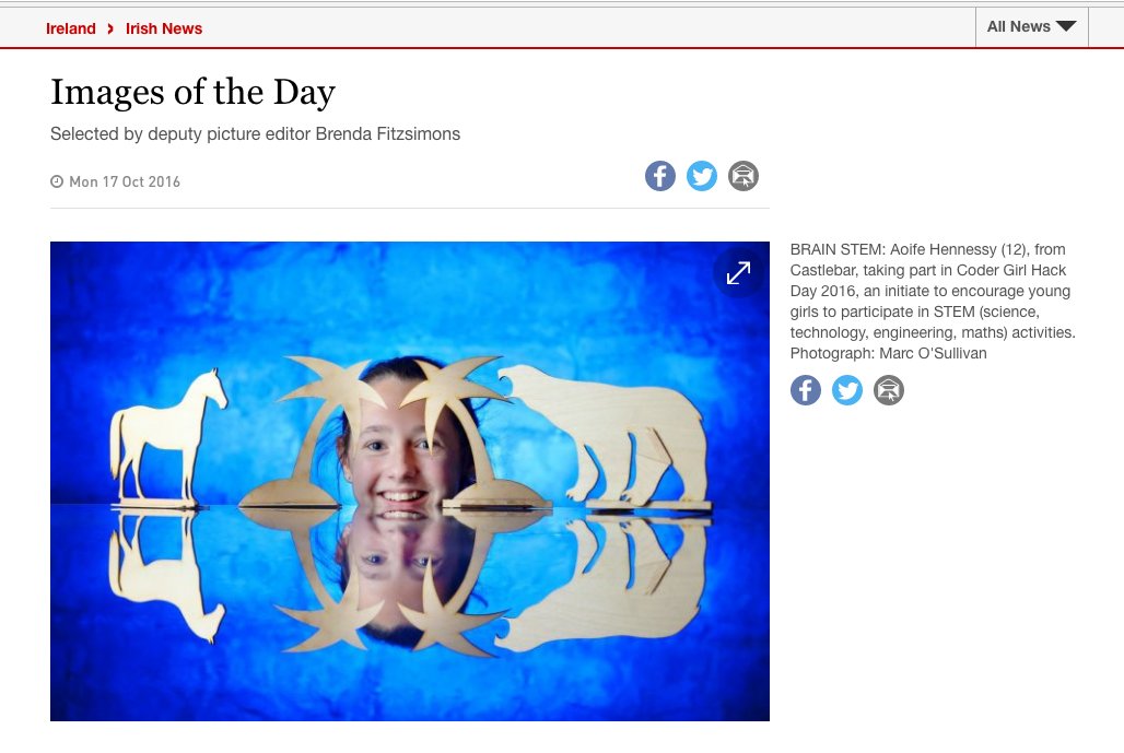 TeenTurn's tweet image. What a great image from #CoderGirlHackDay in the @irishtimes! #STEM