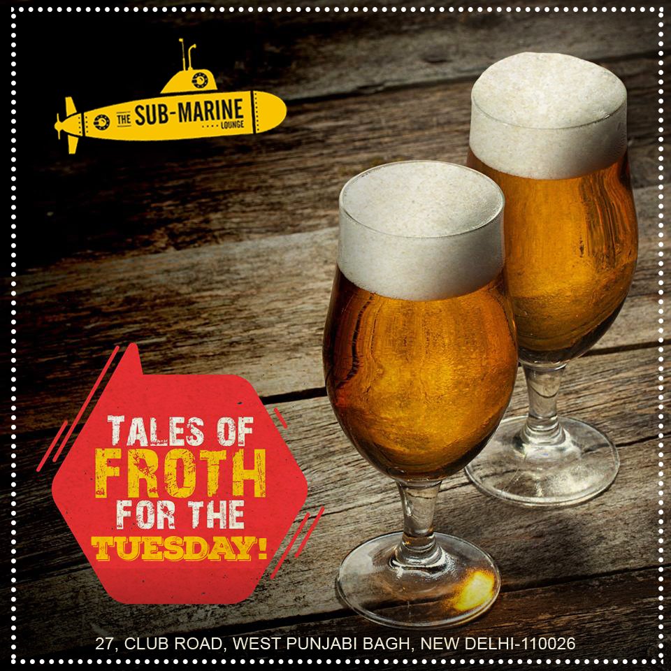 SubmarineLounge's tweet photo. Tuesday is here again to cast a brewtiful spell on all beer lovers
Visit today @SubmarineLounge
Special Beer Price Rs. 75/-* Onward. (*TC) https://t.co/SeqE36WbmR