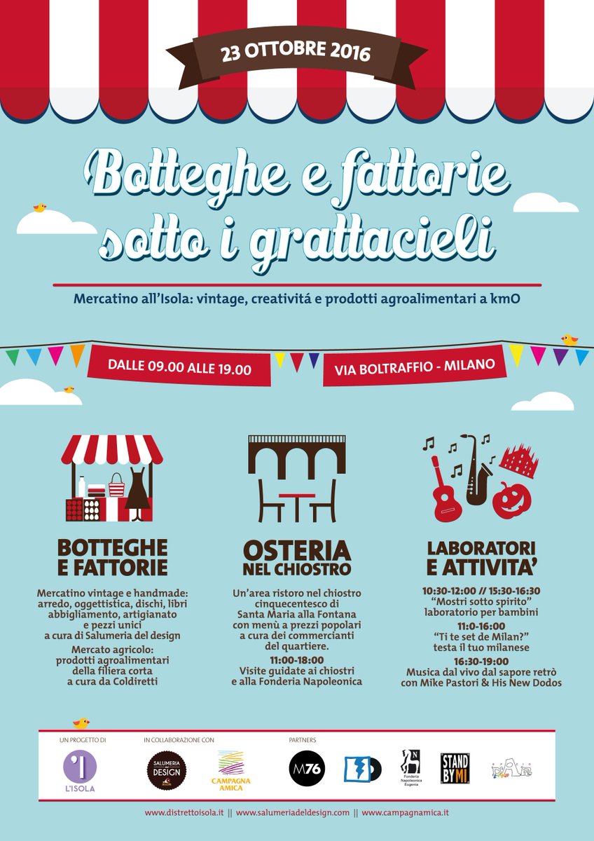 SalumeriaDesign's tweet photo. Vi aspettiamo #domenica #23ottobre in via Boltraffio (Milano) a #botteghe e #fattorie sotto i grattacieli // info su https://t.co/piUG7GKq8k https://t.co/V2sloOvQWW