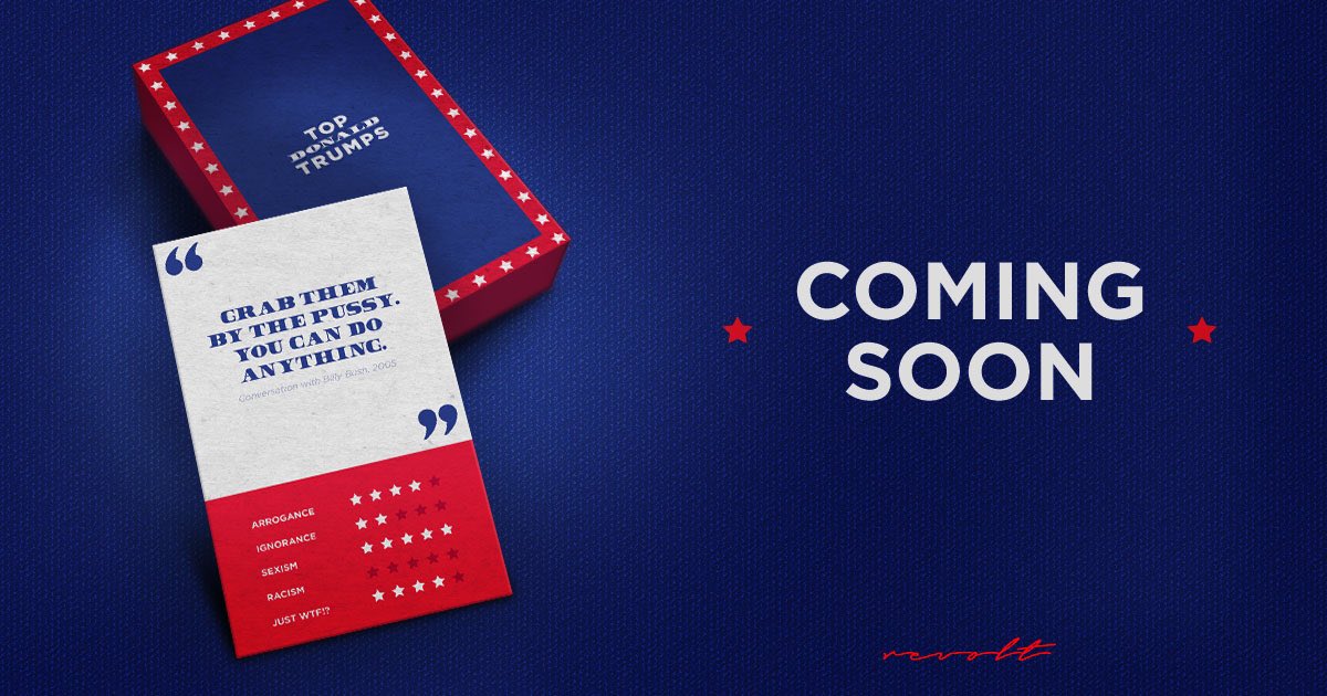 hellorevolt's tweet image. Coming soon... #DonaldTrump #TopDonaldTrumps #Kickstarter