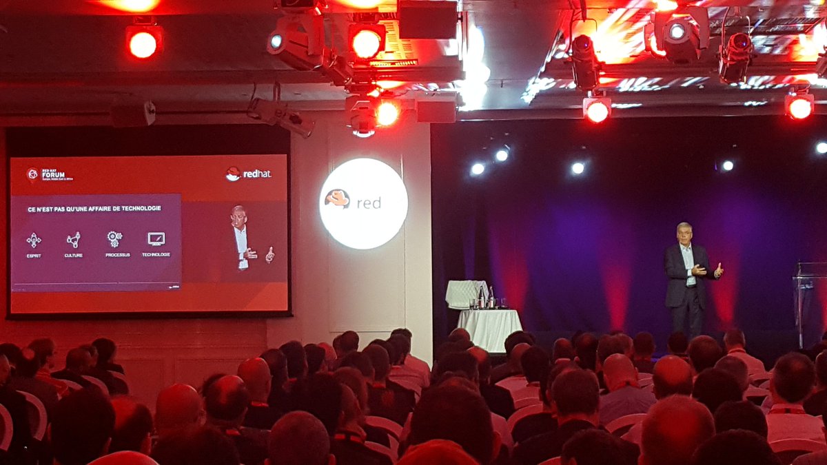 RedHatFrance's tweet photo. #RedHatForum @RedHat_France ...Red Hat : bien plus que de la technologie! https://t.co/uDqSlc65Dm