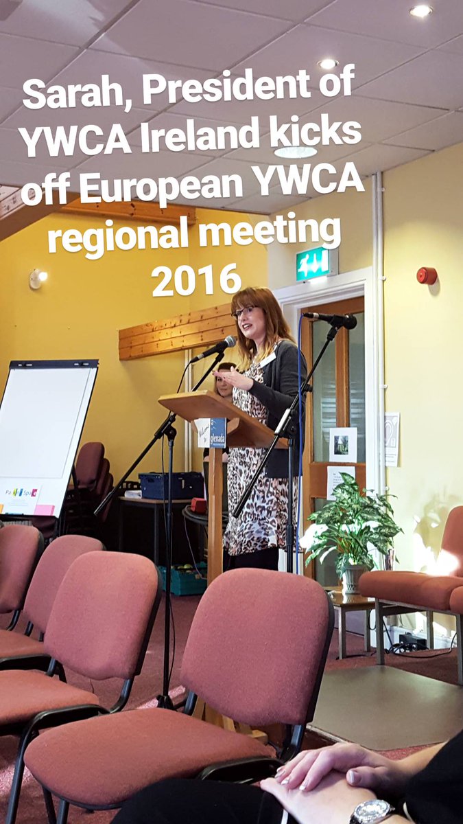 karahartley's tweet photo. "Welcome to Ireland, welcome to Northern Ireland." - Sarah, President @ywca_ireland kicks off #ERM2016 &amp; we can't wait! 😎 https://t.co/MshG6zQIZq