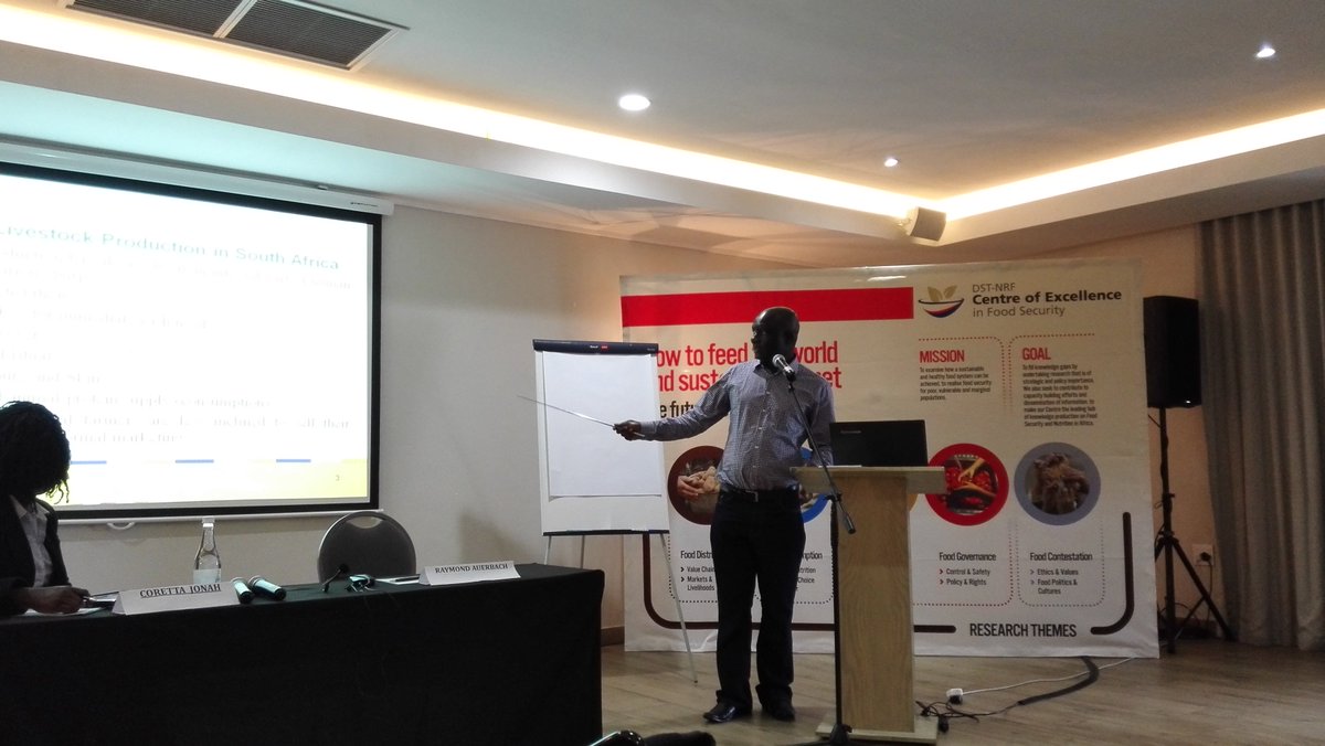 FoodSecurity_za's tweet photo. Prof @VosterMuchenje is up next speaking on #Climatechange, Livestock Production &amp; Meat Consumption in South Africa #wdf2016 #SAfoodsystem https://t.co/ZSGac1sGh3