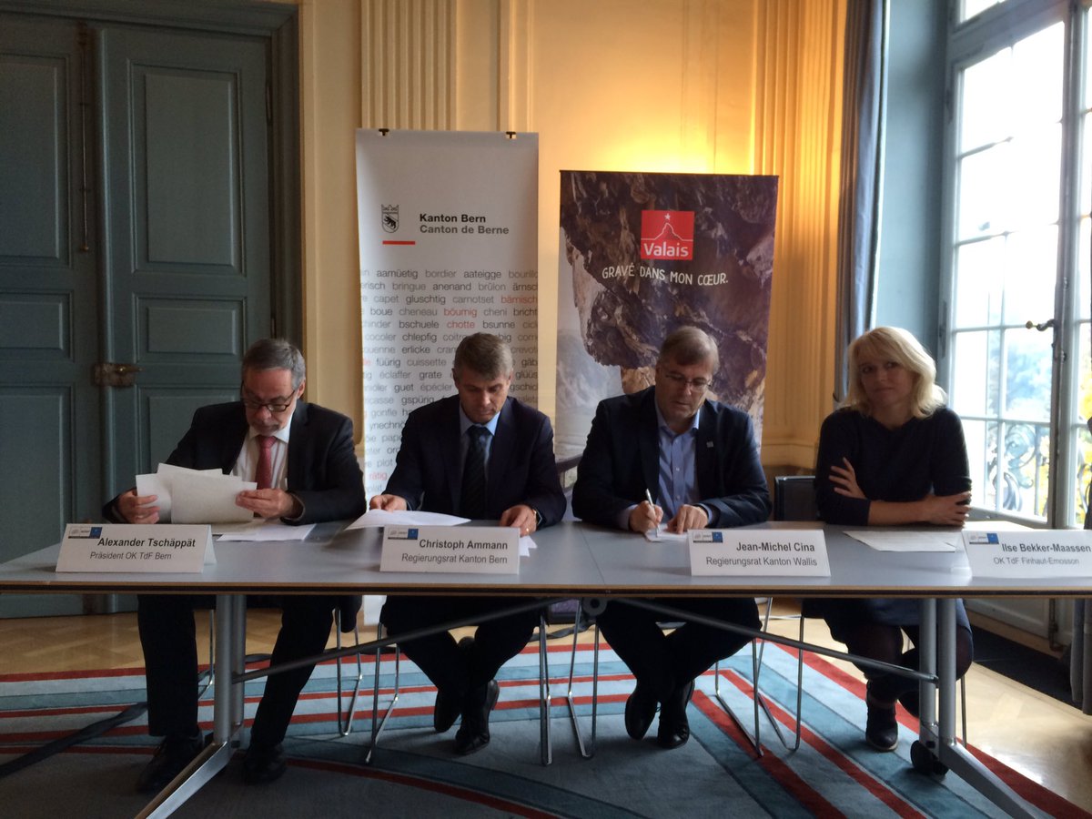 Pressekonferenz zur Bilanz der #TdF2016 <a href="/tdfbern/">Tour de France Bern</a> <a href="/LeTourFinhaut/">Le Tour à Finhaut</a> <a href="/valaiswallis/">Valais/Wallis</a> <a href="/jmcina/">Jean-Michel Cina</a>