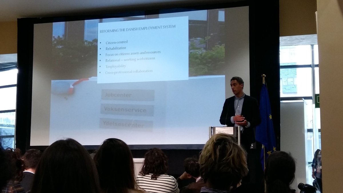 Gianlucamisu's tweet photo. @thabz discusses the #paradigmshift in Danish Employment Services #userorientation #systemthinking @EU_ScienceHub #IESI #psi @giuliopasi https://t.co/hjSZ8g8lrW