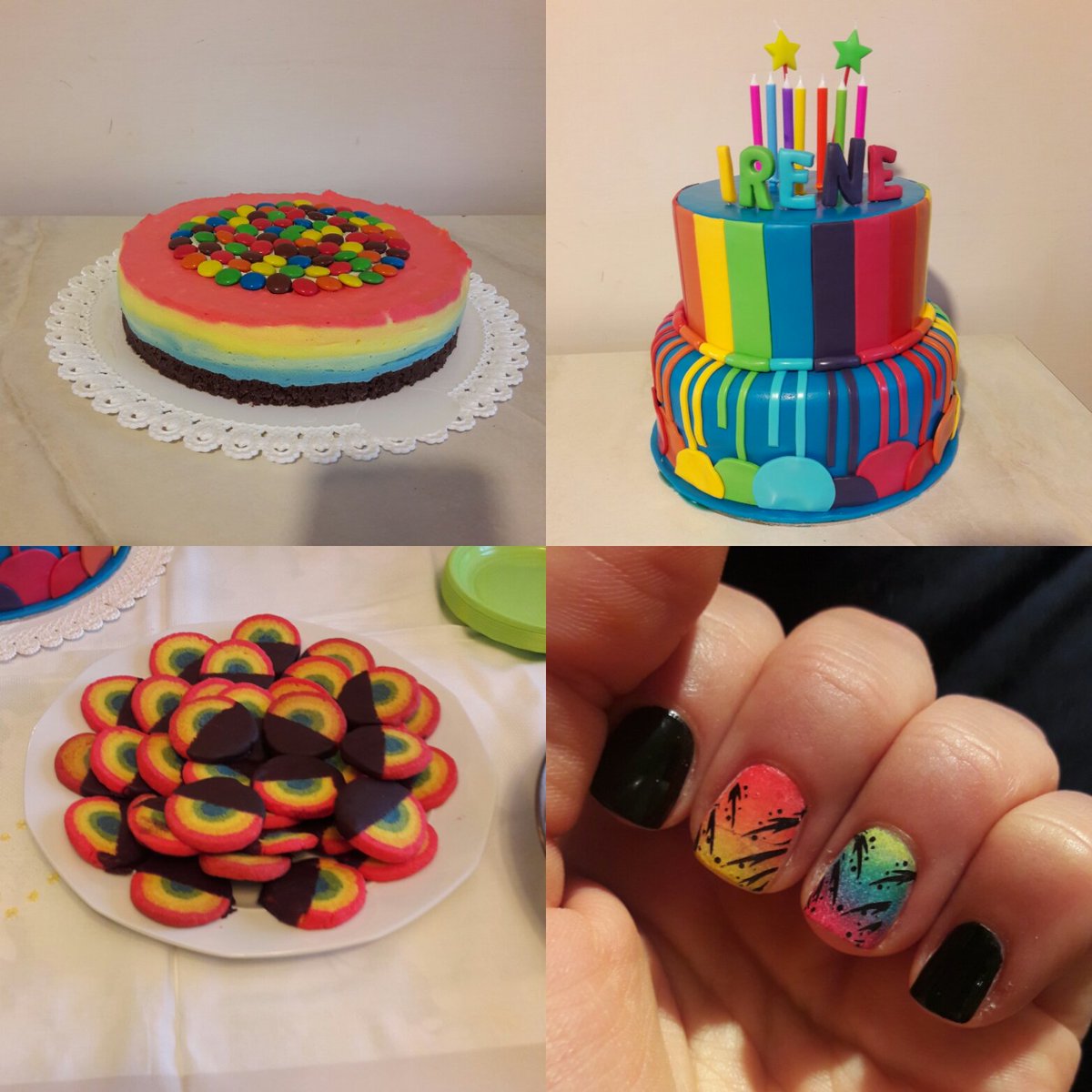 irelayla28's tweet photo. #mycolorfulBday #selfmade #homemade #handmade #withmysister #sugar #sugarpaste #nailpolish #iloverainbow #rainbow https://t.co/vccuIFk9vS