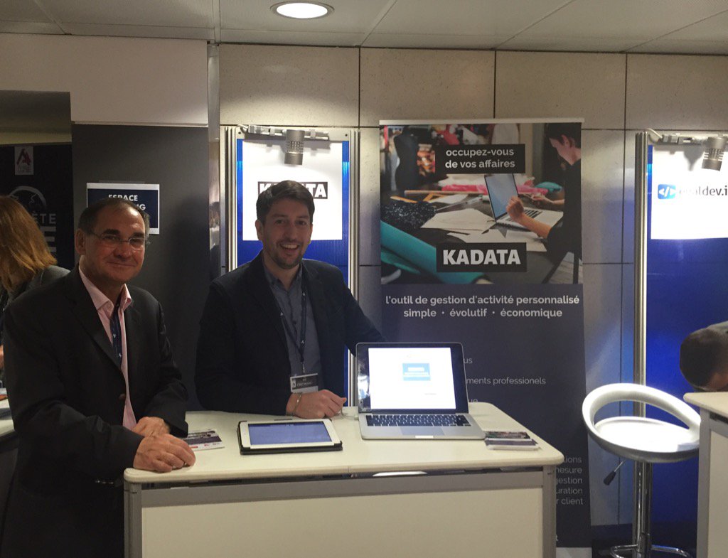 thoomasbro's tweet image. On y est! @kadata_app au salon #PlanetePME au palais Brongnard  ! #startup #innovation
