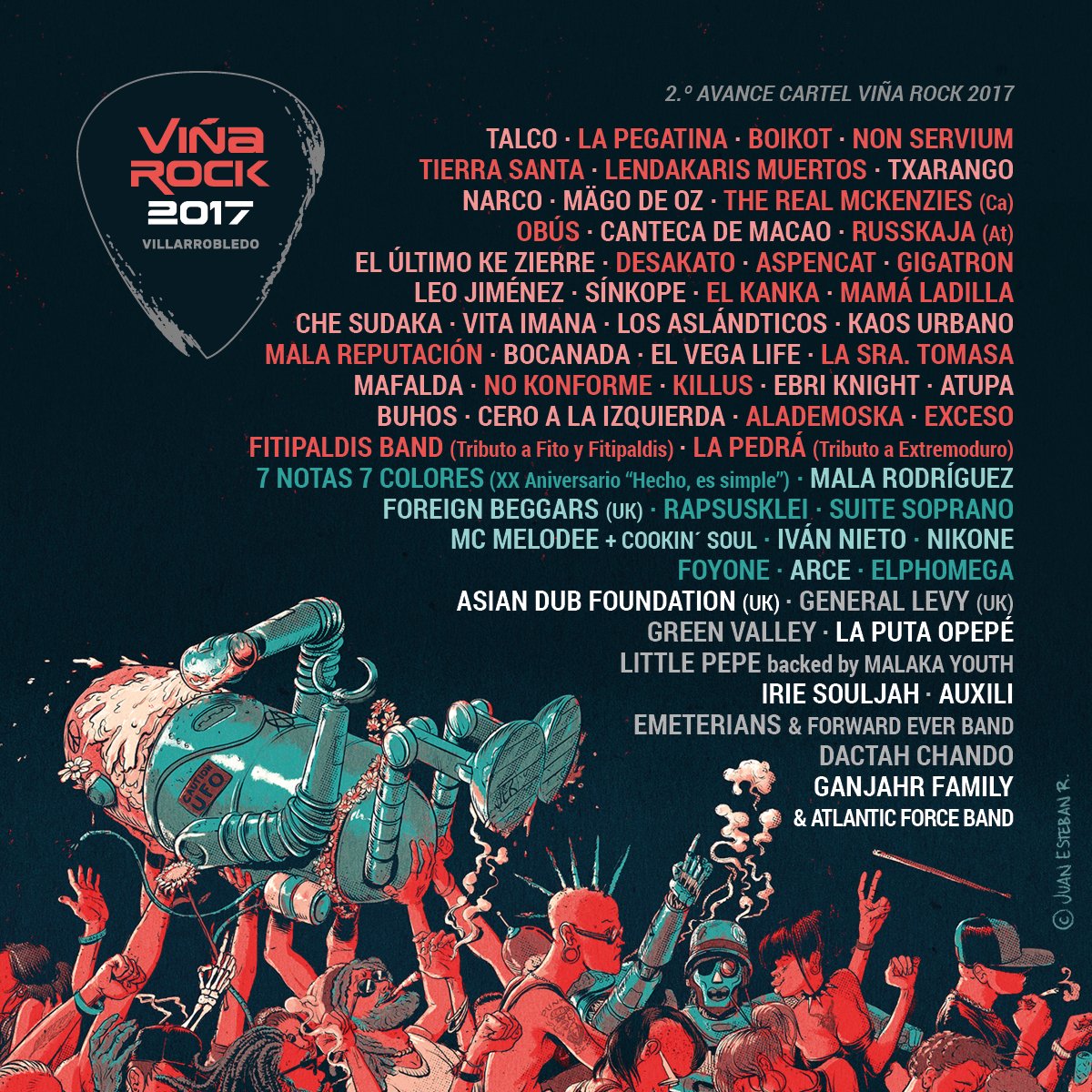 Aquí llega el 2º avance de cartel de la 22 edición de Viña Rock. Entradas a la venta en vina-rock.com/entradas #ViñaRock2017 #ViñaRock